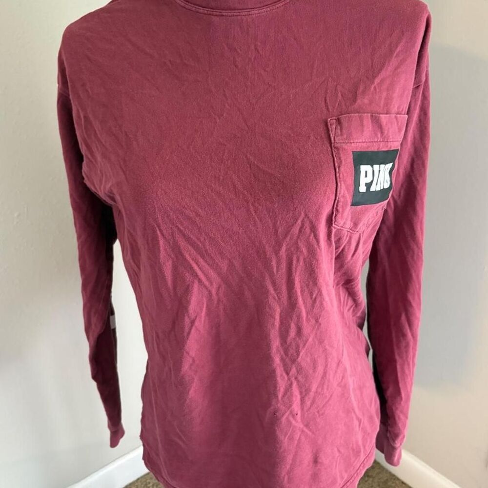 Victoria-s-secret Women's Burgundy and Red Shirt